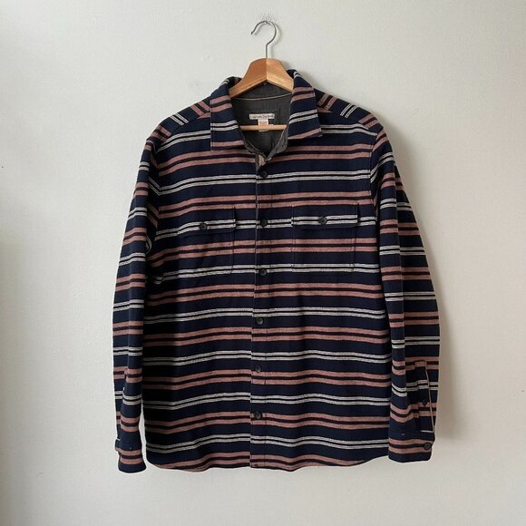 Carbon2Cobalt Striped Cotton Button Down Casual Shirt Men's Size Large - Picture 1 of 8